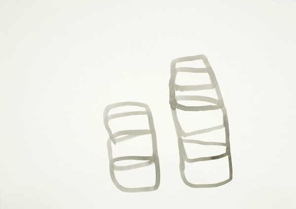 Jakob Flohe: Ineinander, 2011, Tusche auf Papier, 43 x 60 cm