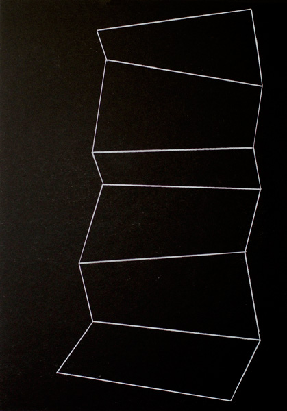 Jakob Flohe: <b>Faltung</b> 2018<br>Farbstift auf Karton<br>59,4 x 42 cm