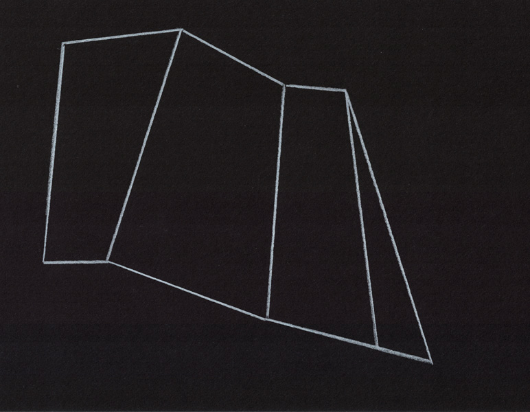 Jakob Flohe: Konstruktion 3, 2017, Farbstift auf Papier, 19,5 x 25 cm
