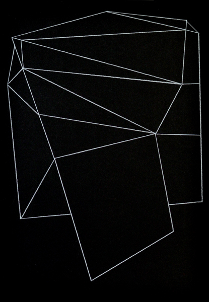 Jakob Flohe: <b>Klappe</b> 2021<br>Kreidestift auf Papier<br>50 x 35 cm
